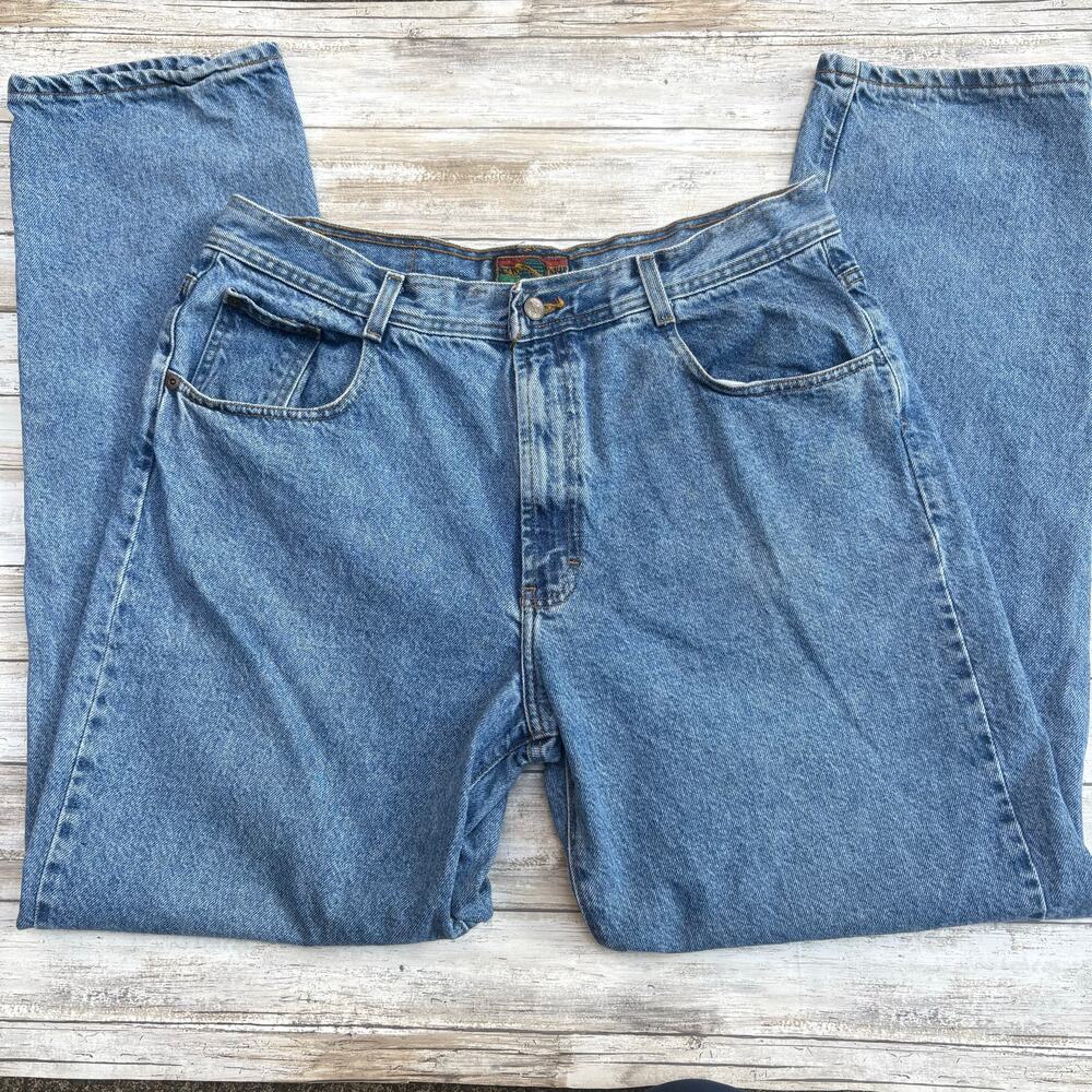 VTG Structure Jeans 38L x‎ 34 Medium Wash Blue Denim